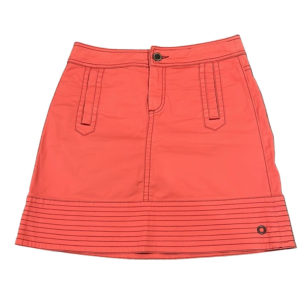 Anthropologie hei hei Coral Button-Front Women's A-Line Skirt - 4